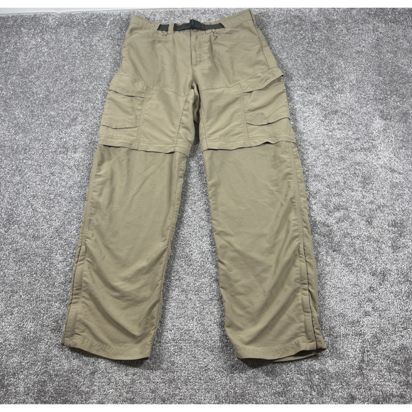 North Face Cargo Pants Mens Small Convertible Shorts Utility Nylon Tan - Picture 1 of 13